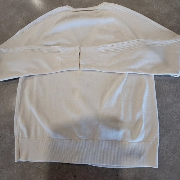 BANANA REPUBLIC Women's Button-Down Cardigan w/Sleeve Details - Ivory - Medium - Picture 3 of 12